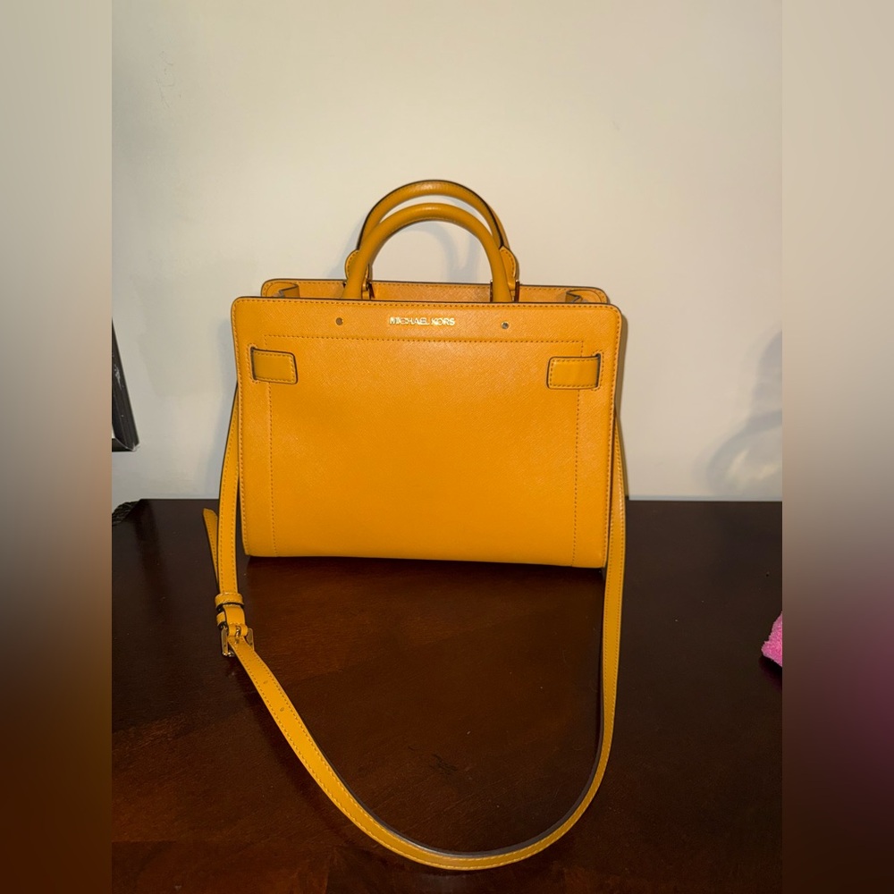 Michael Kors Yellow Satchel with Structured Design